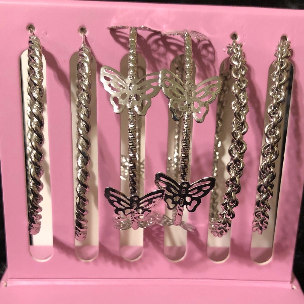 3/$40 Rampage Silver Hoops - Set of 3 Pairs
